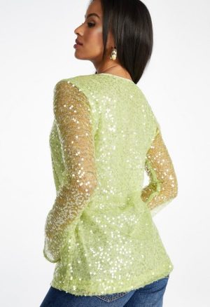 Sequin Tie Front Top